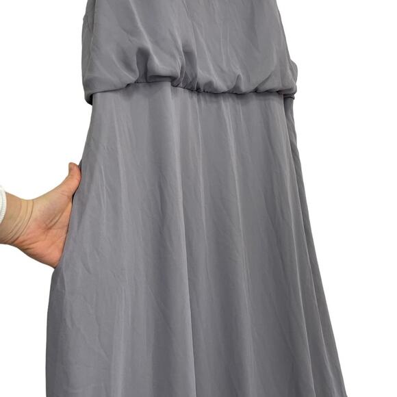 NWT Birdy Grey Gwennie Formal Bridesmaid Dress in Chiffon Silver Curve 3X - Picture 10 of 11